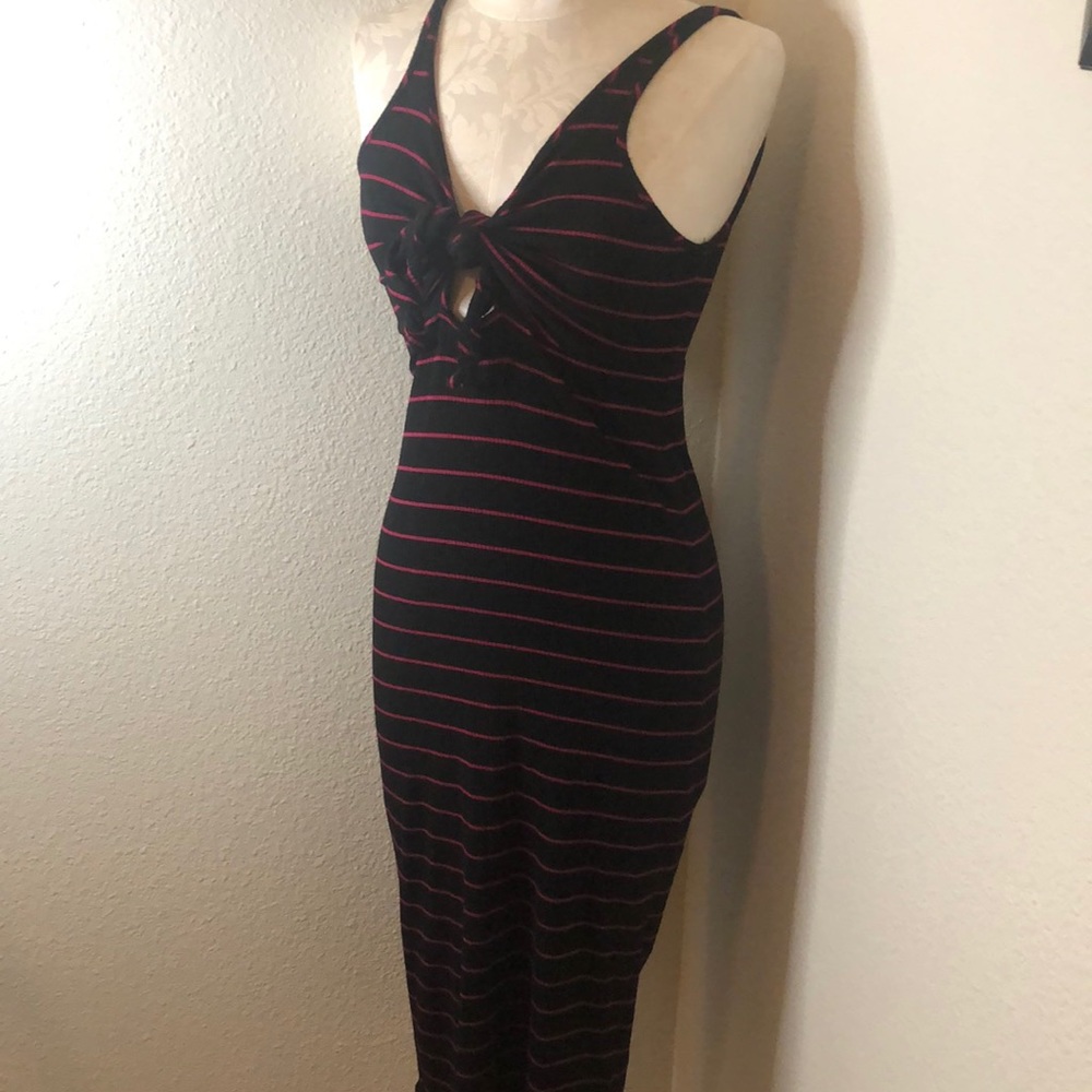 Striped bodycon midi dress